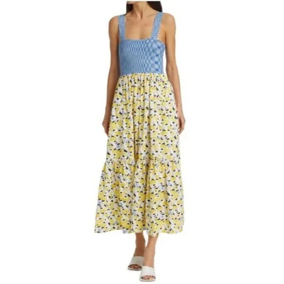 Tanya Taylor Size XL Gianna Printed Midi Dress - Picture 1 of 10